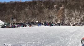Lovers snowboard adventure!