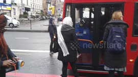 London commuter Stops bus from moving