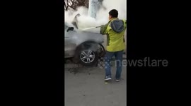 Alleged drunk driver slams SUV into pole