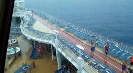 Bored teens on rain soaked cruise ship