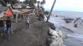 coastal abrasion that occurred along the coastline of pariaman, western Sumatra resulted in the erosion of almost to the building houses, residents worried about the waves hit their home building.