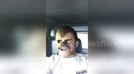 Newsflare Edit - Broke down in Van with Star Wars Character