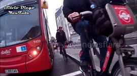 Storm Georgina - Cyclist Blown By Wind