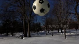 This bowling ball on ice is strangely satisfying