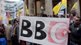 Defend Afrin demonstration at BBC