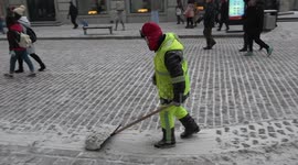 Snow clearing in northern China