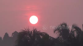 The red sun on Siberut Island