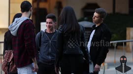 Pranksters freak out strangers by staring at them