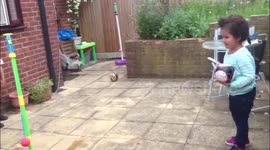 Little girls goal celebration