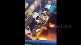 Flames shoot out of smart phone during repair