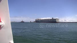 Ship fire, Fremantle Port Western Australia