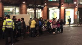 Protesters gather outside the office of Southwark Council