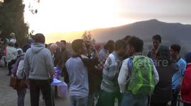 beautiful view of sunrise in bromo probolinggo mountain tour