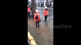 Major flooding in West London's Shepherd's Bush