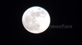 The blue supermoon seen from East London