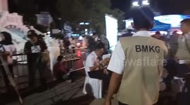 Thousands of people monitor the total lunar eclipse in Bukittinggi City Clock Tower, West Sumatra