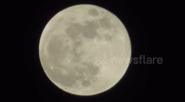 Extreme Close Up Of The Supermoon Over The West Midlands England