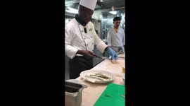 Chef Preparing Fish during Celebrity Life Cooking Class on Celebrity Summit Cruise Ship