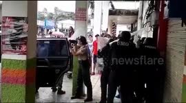 Ex president Rafael Correa Delgado cornered by citizens in Quininde, Esmeraldas province in Ecuador
