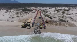 Aerial footage shows Cape Town desalination plant construction