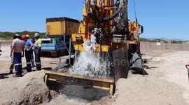 Cape Town Water Crisis - City Bore Hole / Water Gushing