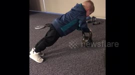 This 4-year-old boy can do more push-ups than you
