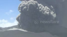Spectacular eruption of Mount Bromo in Indonesia