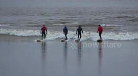 UK thrillseekers ride largest Severn Bore of the year