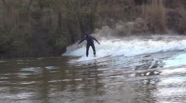UK surfers topple off four-star Severn Bore wave
