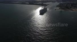 Flying around and over the Carnival Conquest on valentines day 2016!