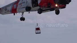 Carnival Breeze helicopter Medical Evacuation whilst moving in the caribbean sea! . 9/5/14 (Coast Guard)