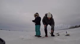 YouTuber Vivafrei and family spend day ice fishing in Canada