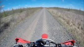 Helmet camera captures terrifying dirt bike crash