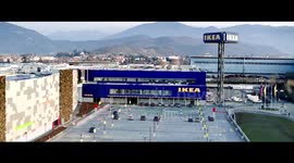 Drone footage of Europe's largest Tesla Supercharger station