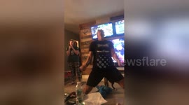 Philadelphia fan performs 'eagle dance' around Tom Brady pinata