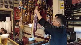 crazy way of cutting spanish ham