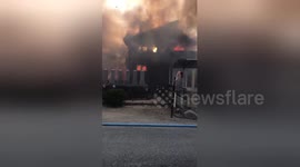 Japanese military helicopter crashes into home