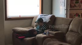 Newsflare Edit - Boy with rare condition who met Eagles reacts to team's Super Bowl win