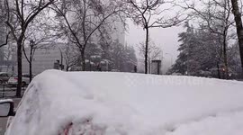Heavy snow falls across Spain
