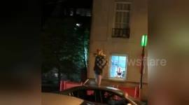 Newsflare Edit - Young Eagles fan cheered as he dances on top of car