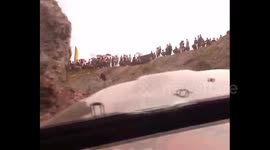 second seconds the car overturned on the extreme road and the driver survived