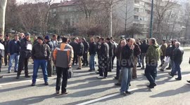 workers blocked the traffic