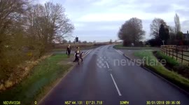 Children narrowly escape being run over by truck in Norfolk