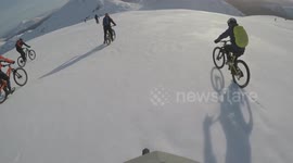 Amazing MTB descent at Beinn Ime covered in snow | Scotland