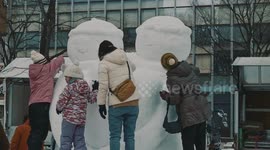 Anime characters get ice sculpture treatment at Sapporo Snow Festival