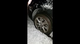 Ireland snow car stuck spinning ice