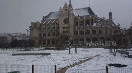 Heaviest snowfall in Paris in decades, the view in central Paris