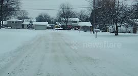 Winter Storm Mateo Road Conditions Saginaw Township Michigan 1-9-18