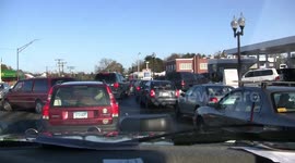 Long lines at the gas stations.