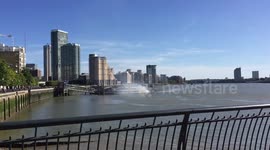 Boat crashes into Canary Wharf